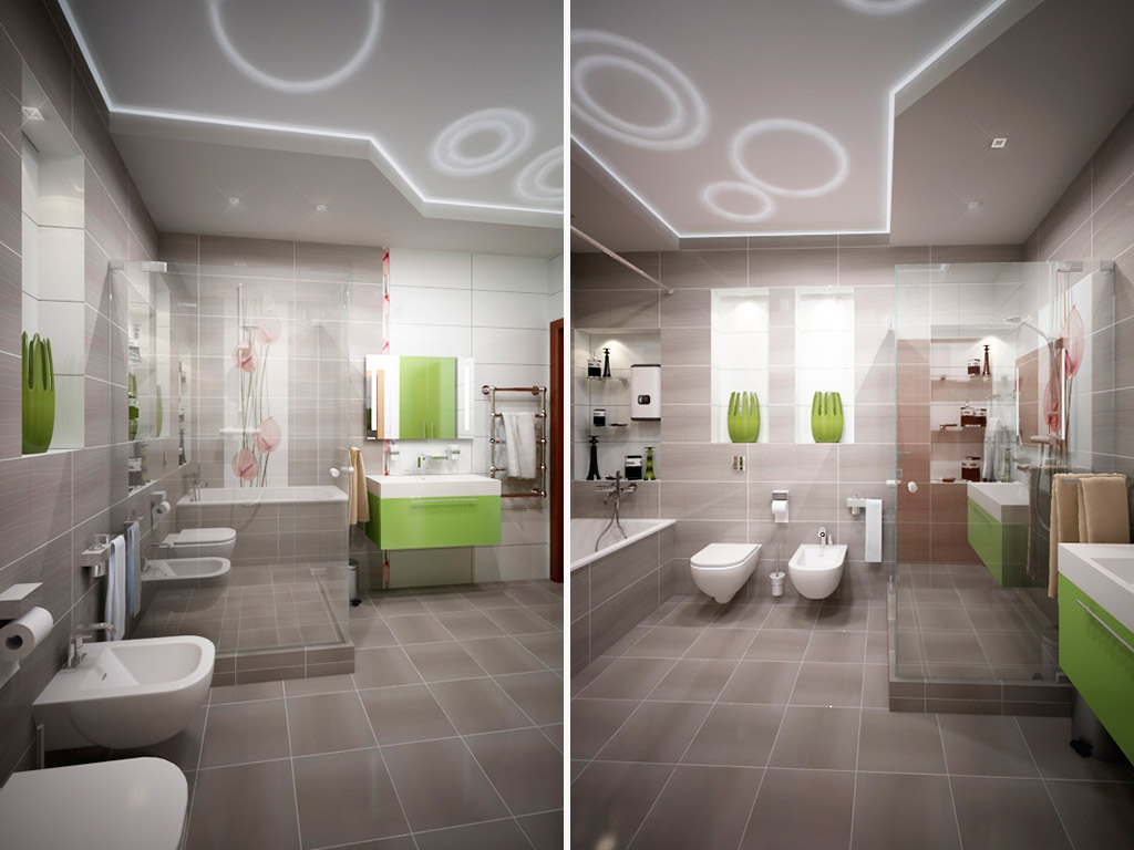 Современный стиль в дизайне ванной комнаты